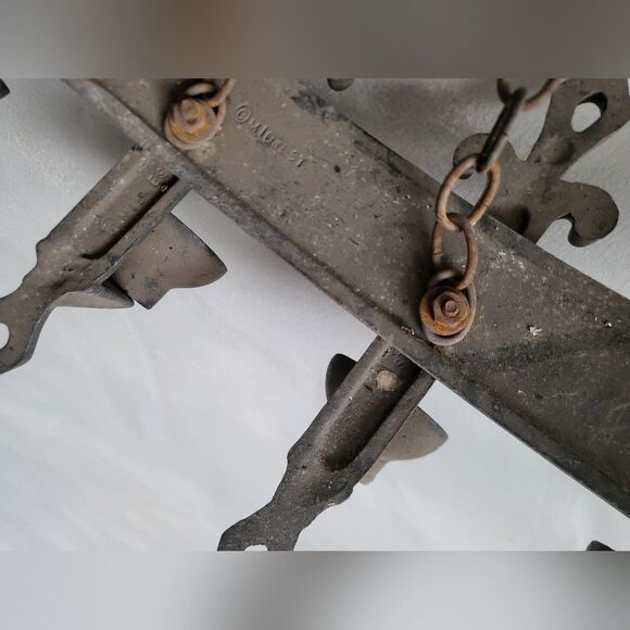 Vintage Curved 5 Candelabra Wall Sconce Candle Holder Metal Black  Gothic 27' - Picture 9 of 15